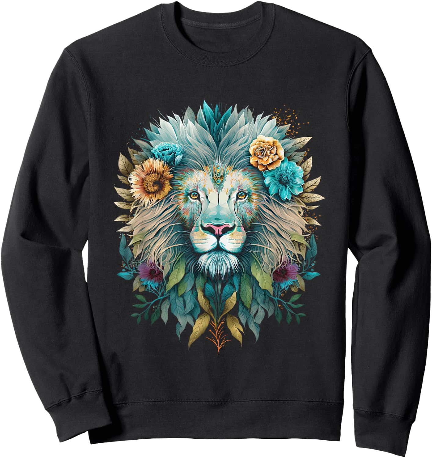 Lion colorful lions From Africa Day of the Dead Sweatshirt - Sweatshirt | Black