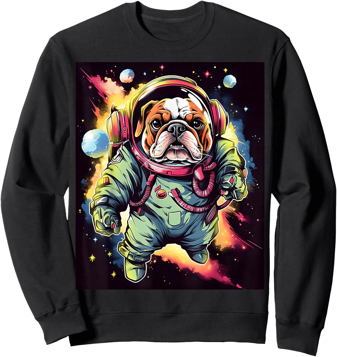 AstroBulldog: Journey to the Stars Sweatshirt - Sweatshirt | Black