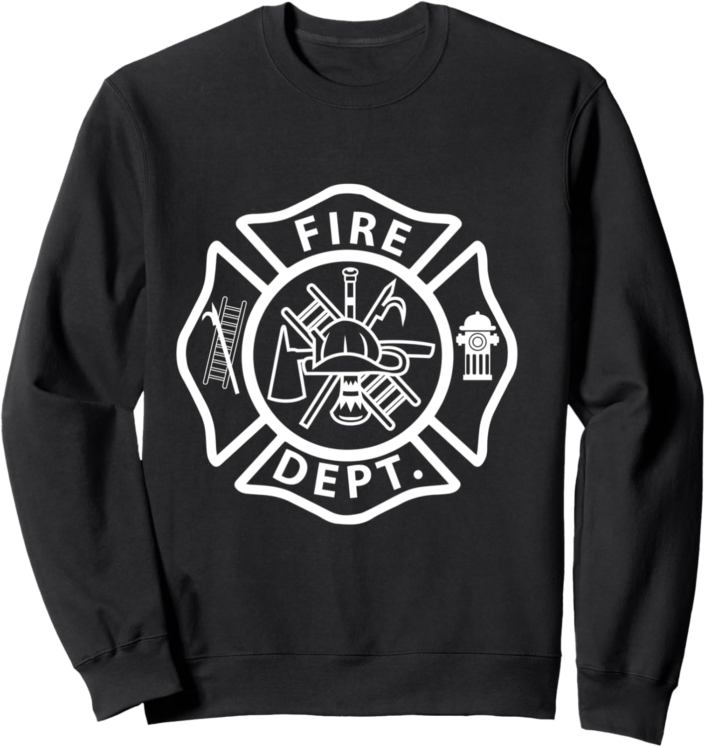 Fire Department Logo Uniform Fireman Symbol Firefighter Gear Sweatshirt - Sweatshirt | Black
