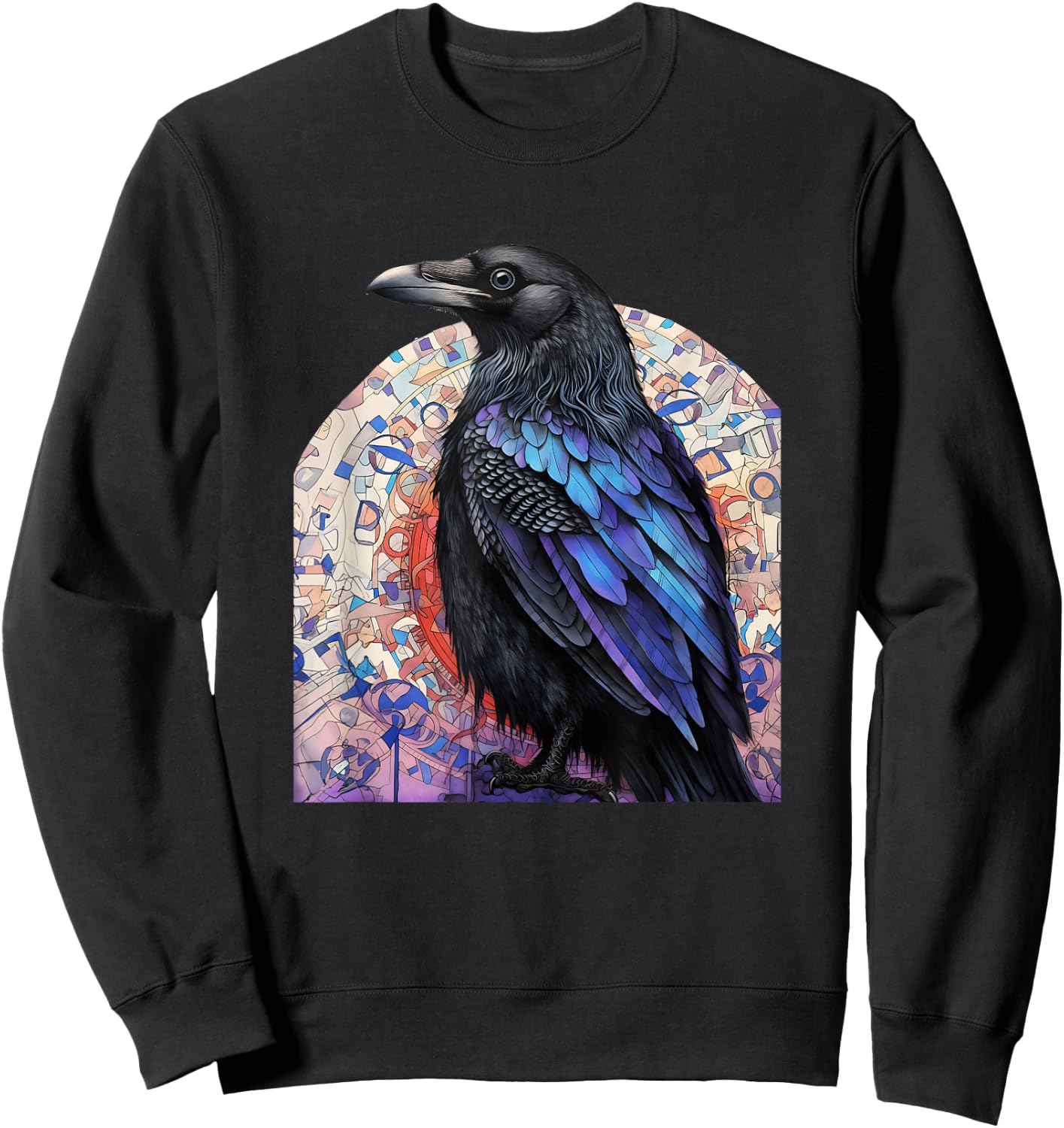 Crow and Raven Bird Lovers Mandala Style Design For Birders Sweatshirt - Sweatshirt | Black