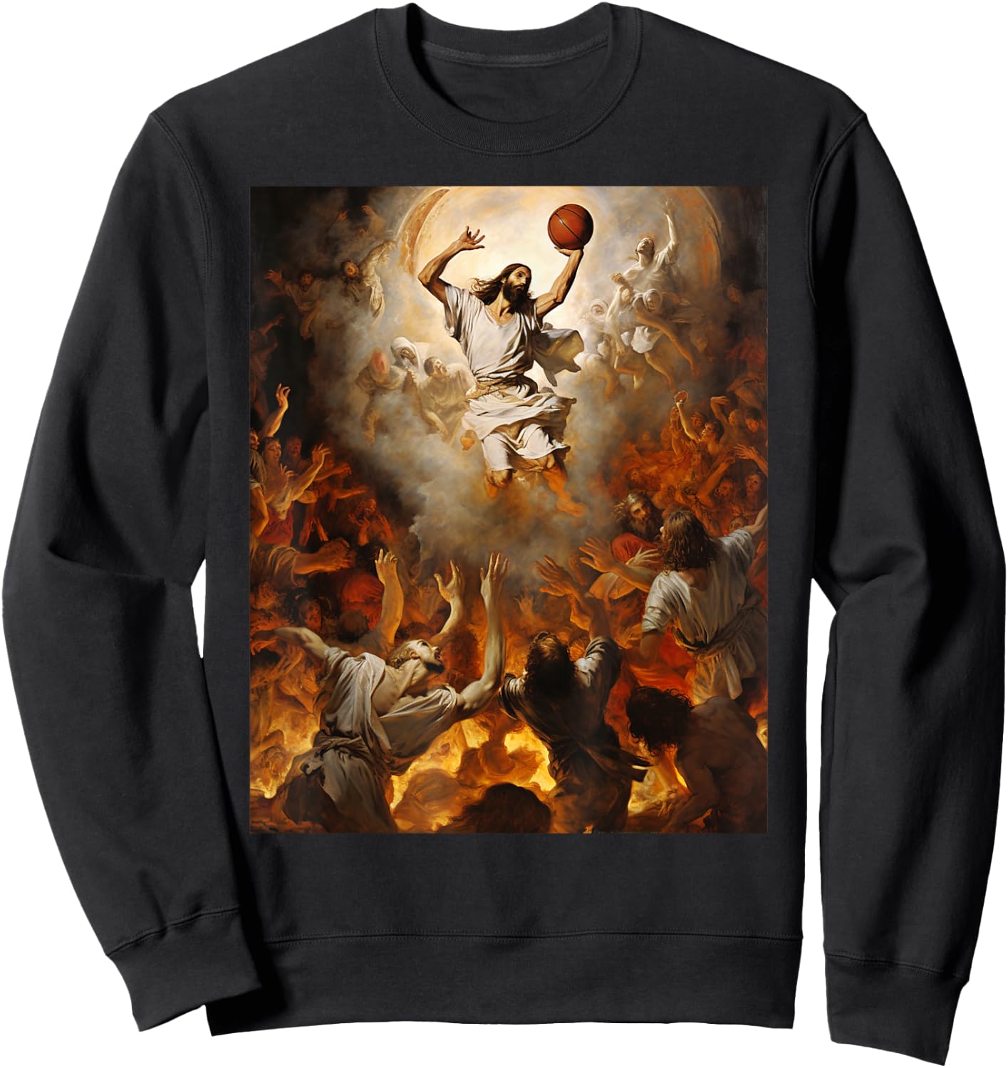 Jesus Playing Basketball Sweatshirt - Sweatshirt | Black
