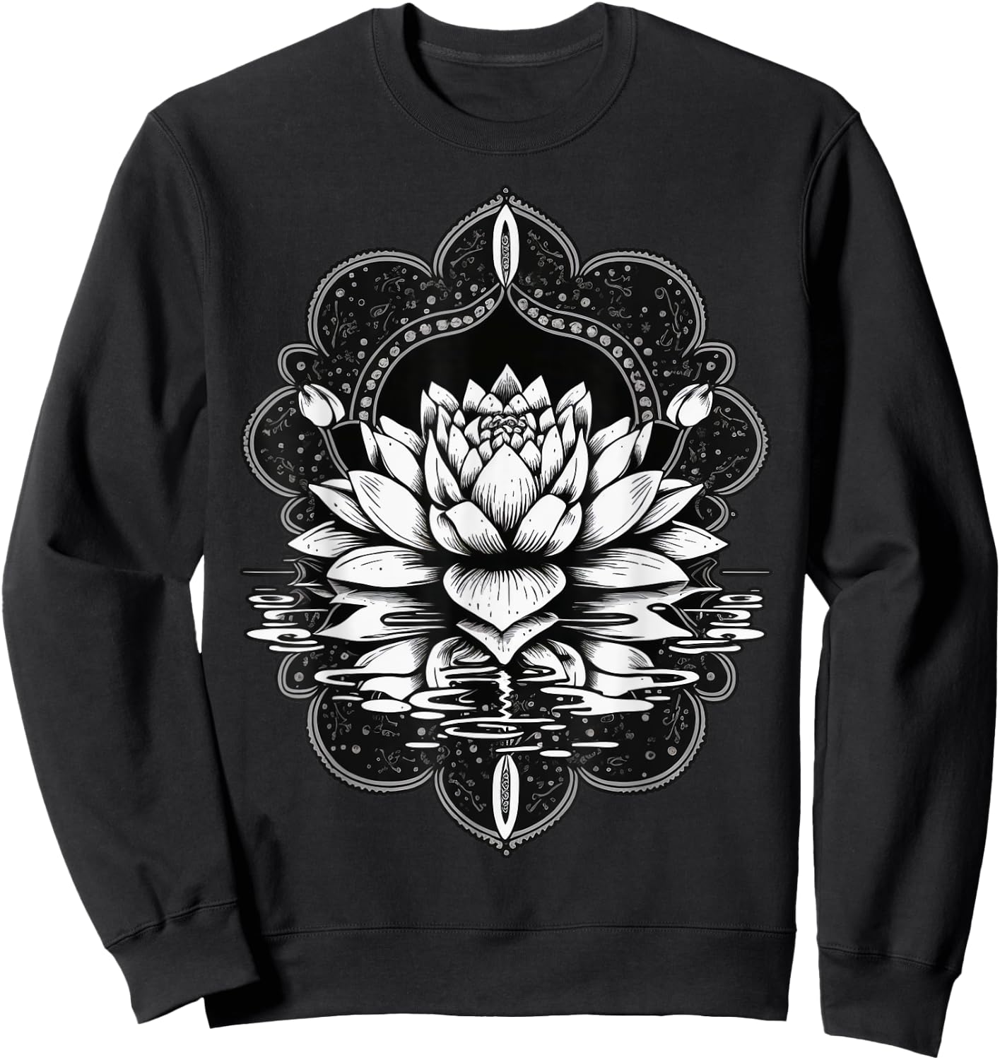 Floating Lotus Flower on water Lotus Flower Sweatshirt - Sweatshirt | Black