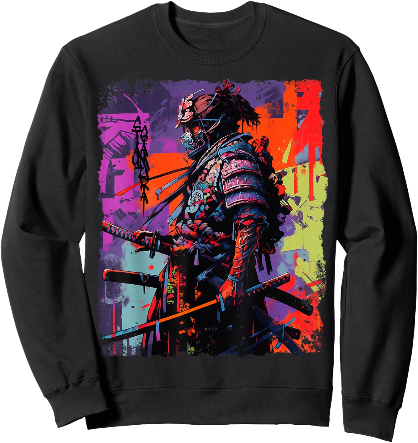 Hip Hop Y2K Vintage Hipster Edgy Urban Streetwear Samurai Sweatshirt - Sweatshirt | Black