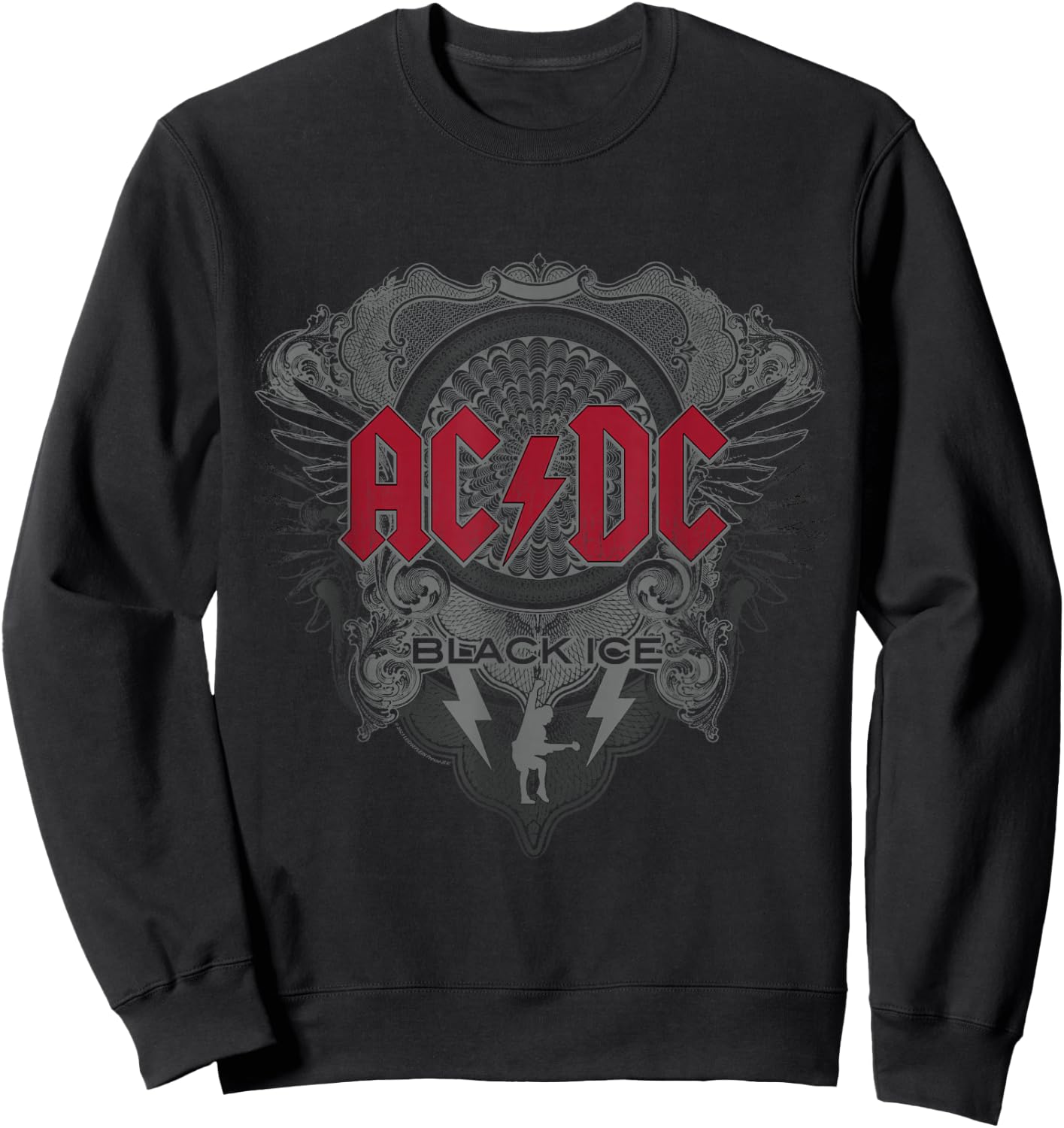 Official AC/DC Black Ice with Red Rock Band Music Logo Sweatshirt - Sweatshirt | Black