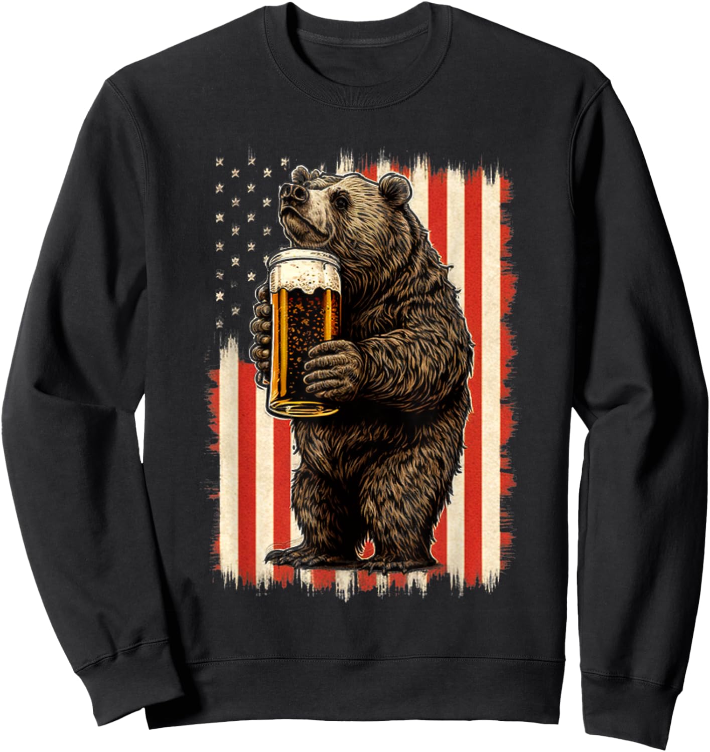 Bear Drinking Beer Sweatshirt - Sweatshirt | Black