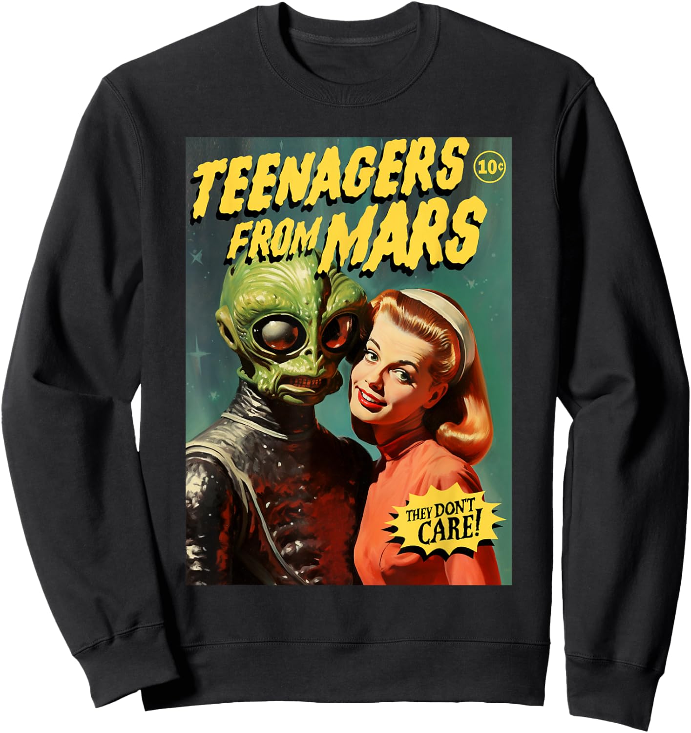 Teenagers From Mars 1950s Horror Comic Cover Sweatshirt - Sweatshirt | Black