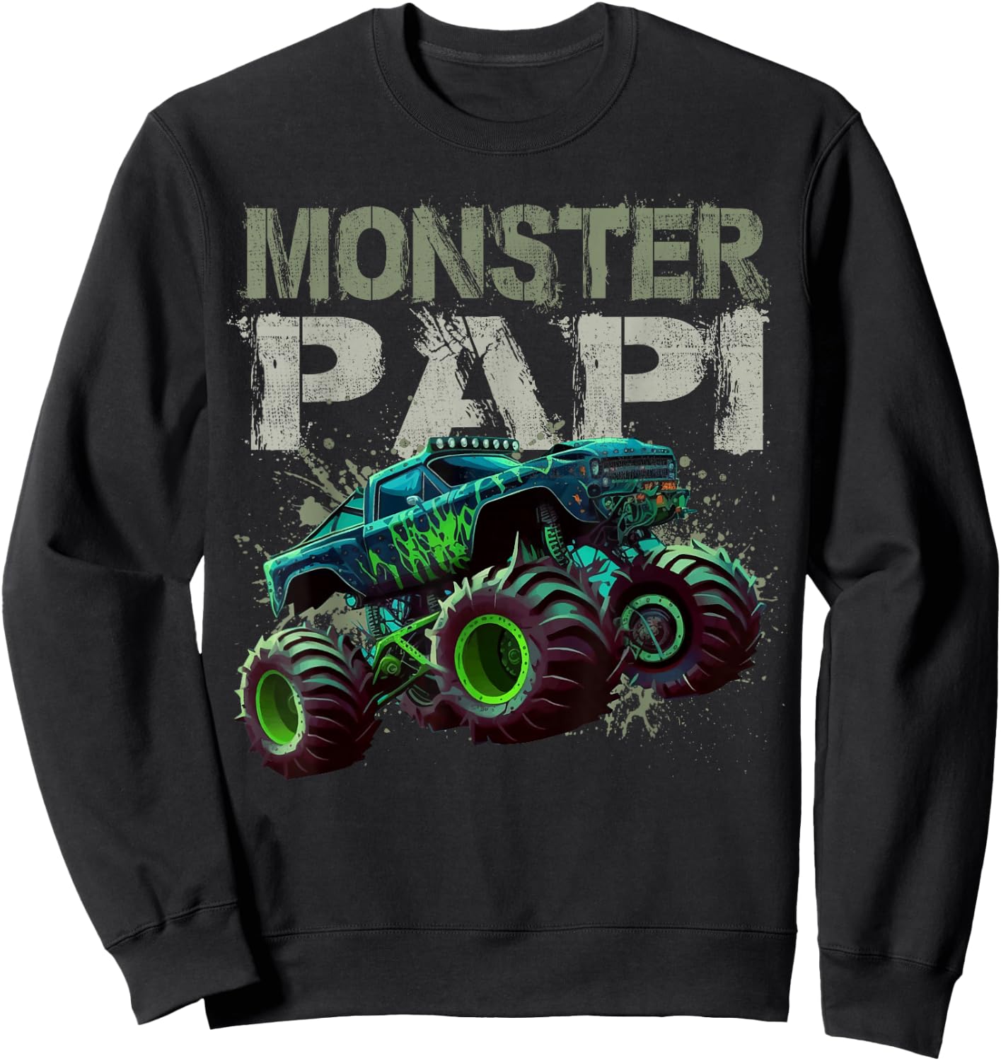 Monster Truck Papi Family Matching Monster Truck Lovers Sweatshirt - Sweatshirt | Black