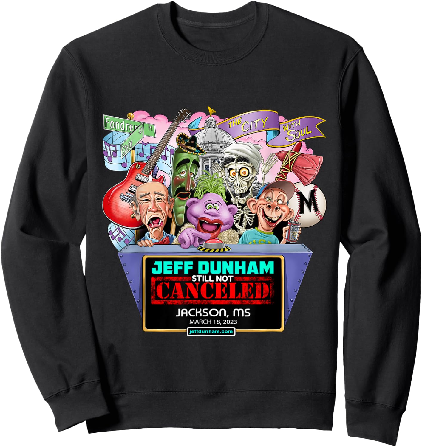 Jeff Dunham Jackson, MS (2023) Sweatshirt - Sweatshirt | Black