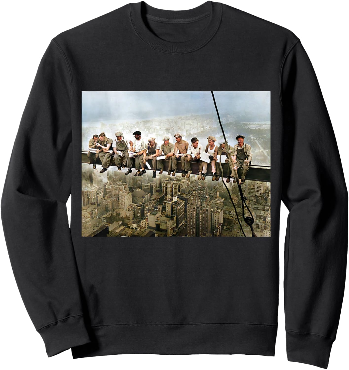 Lunch Atop a Skyscraper New York Ironworkers Photograph Sweatshirt - Sweatshirt | Black