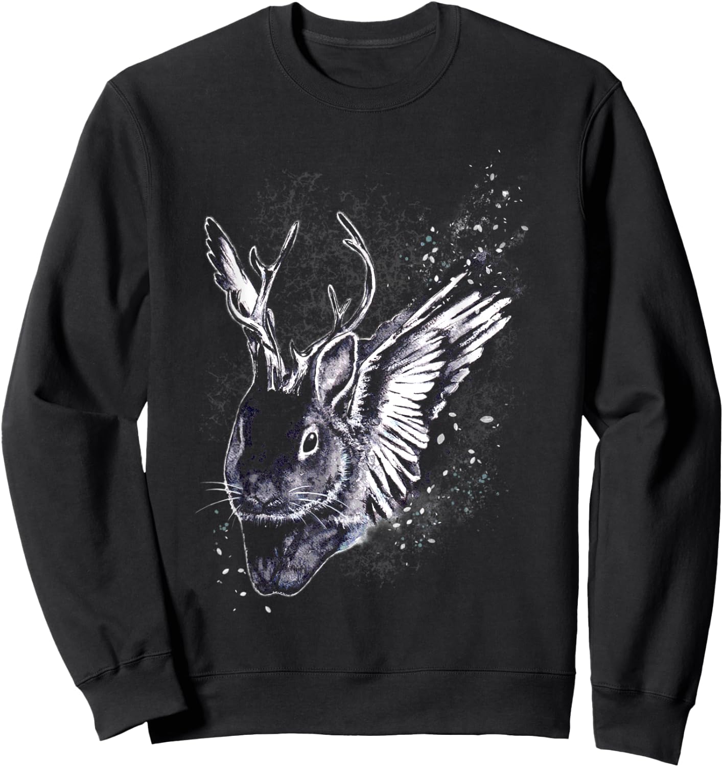 Wolpertinger Rabbit Deer Gothic Fantasy Fabulous Beauty Sweatshirt - Sweatshirt | Black