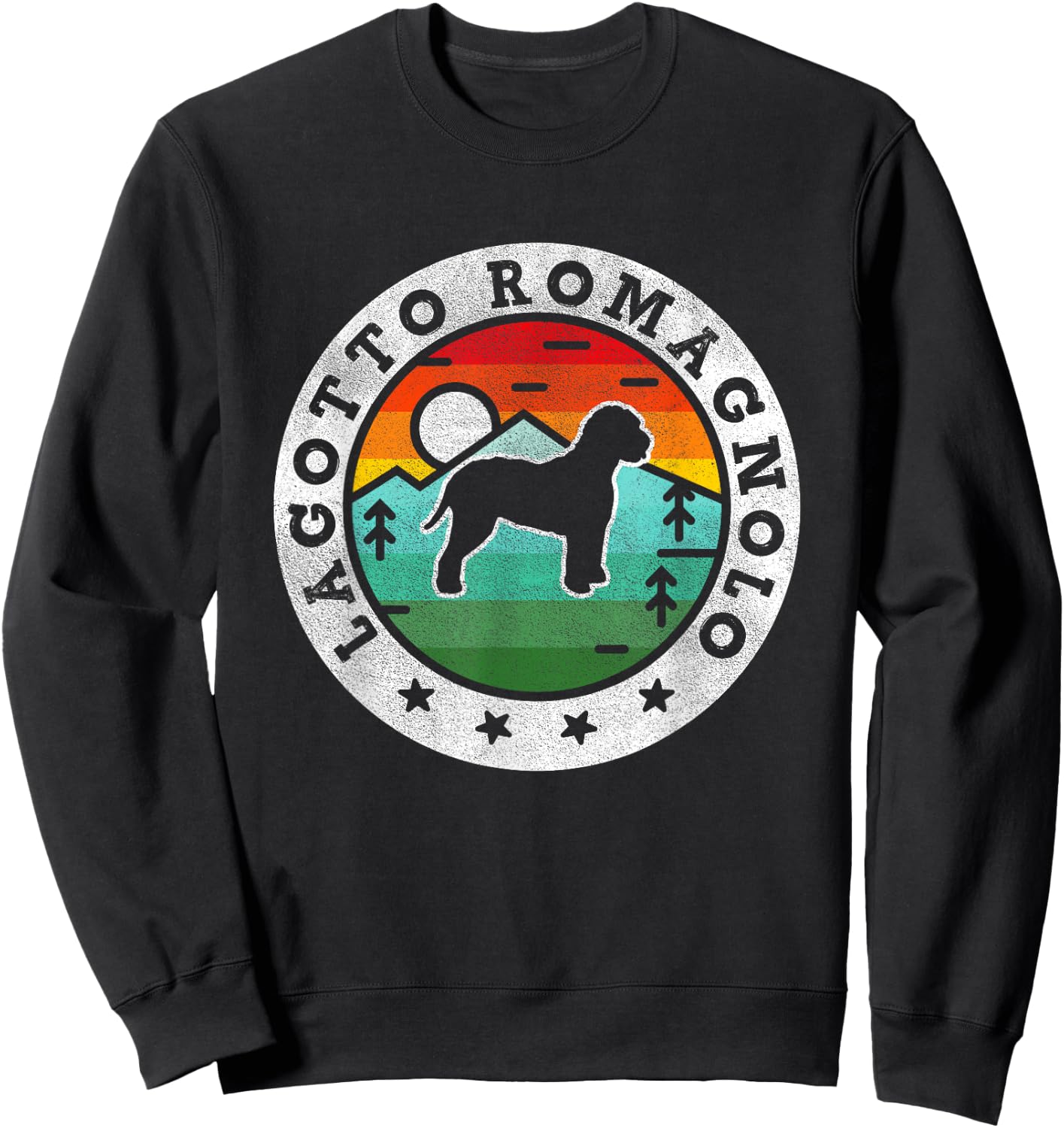 Vintage Lagotto Romagnolo Retro Dog Mom Dad Women Kids Sweatshirt - Sweatshirt | Black