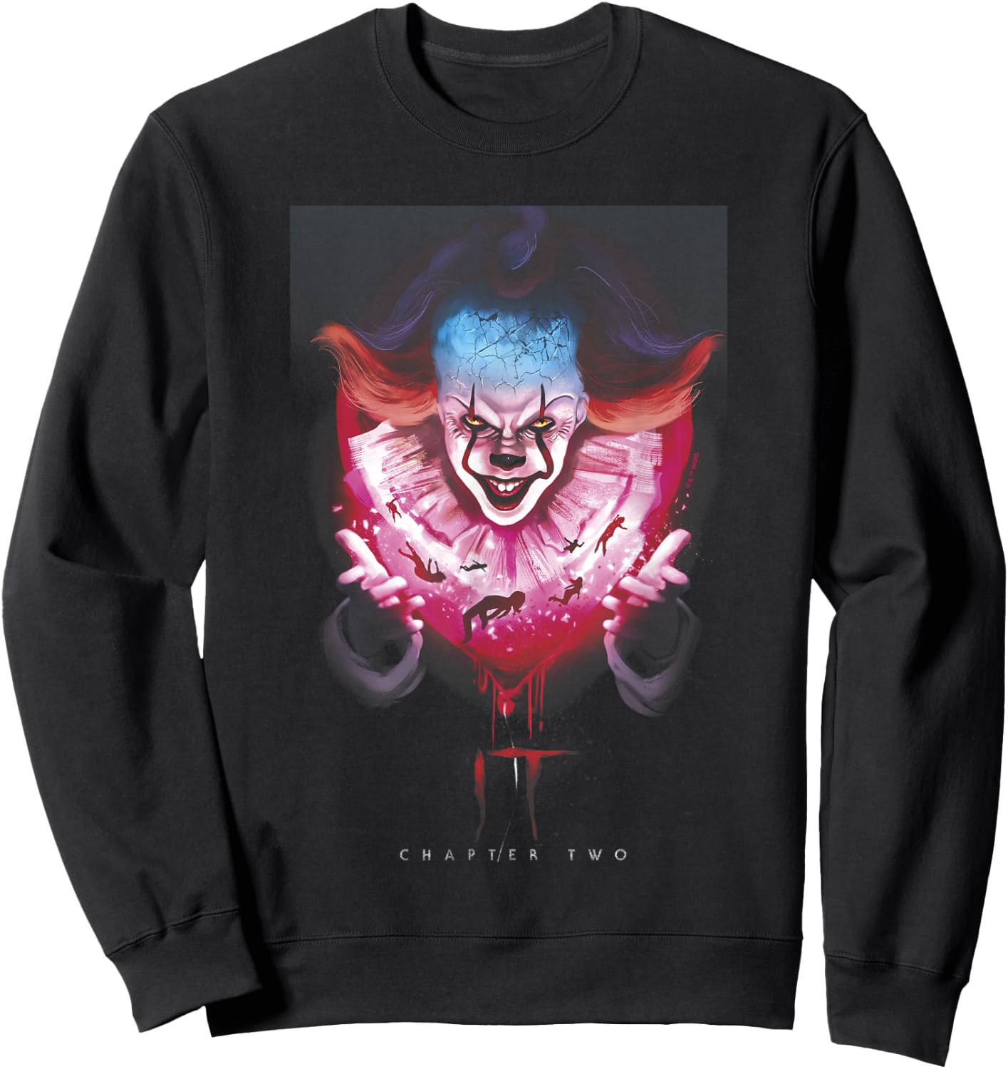 It Chapter Two Floating Children Evil Pennywise Portrait Sweatshirt - Sweatshirt | Black