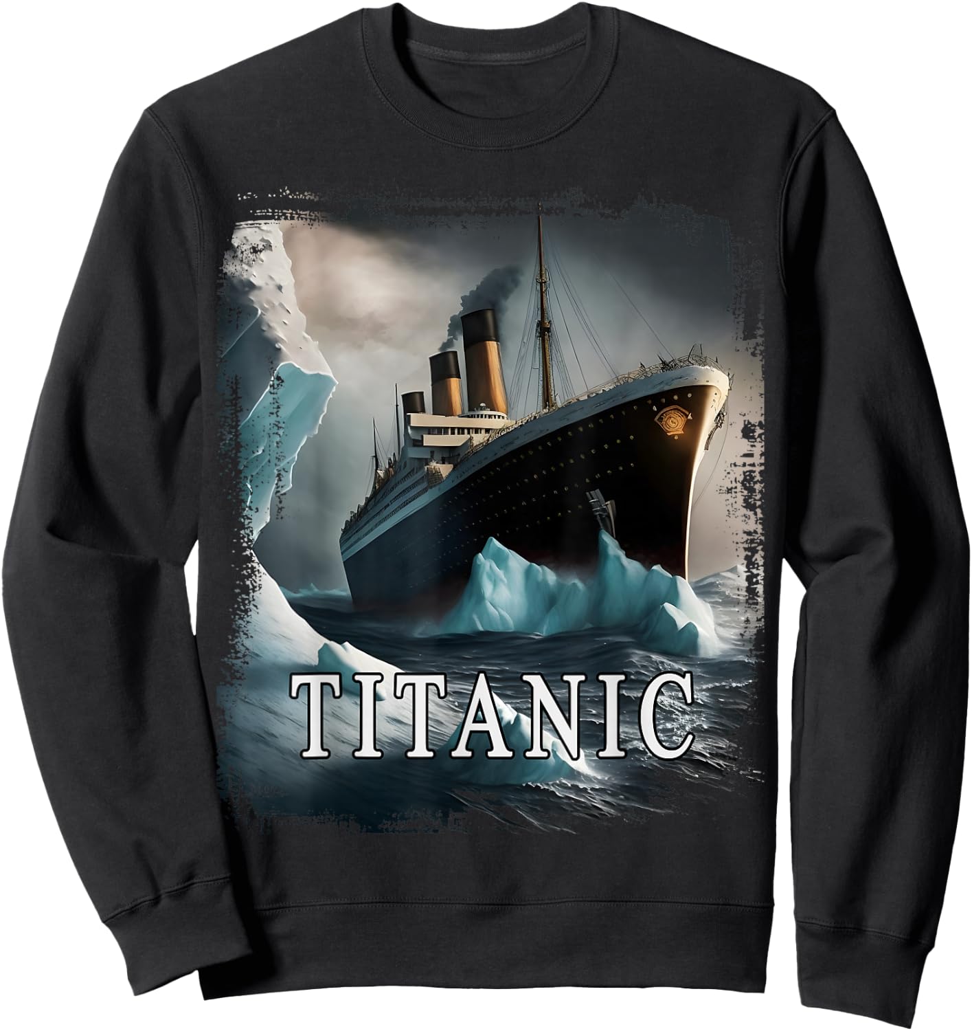 Titanic Boat Vintage Cruise Ship Sailing in 1912 hit Iceberg Sweatshirt - Sweatshirt | Black