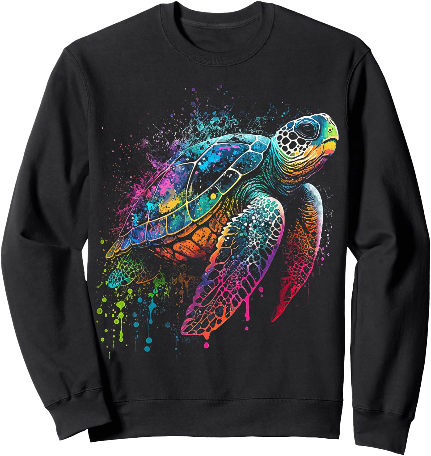 Sea Turtle Beach Lover Ocean Animal Graphic Novelty Sweatshirt - Sweatshirt | Black
