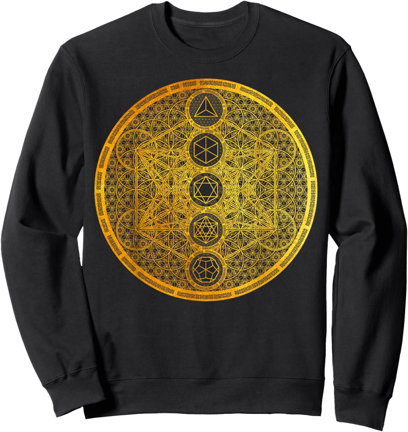 Metatron Cube Platonic Solids Sacred Geometry Metaphysics Sweatshirt - Sweatshirt | Black