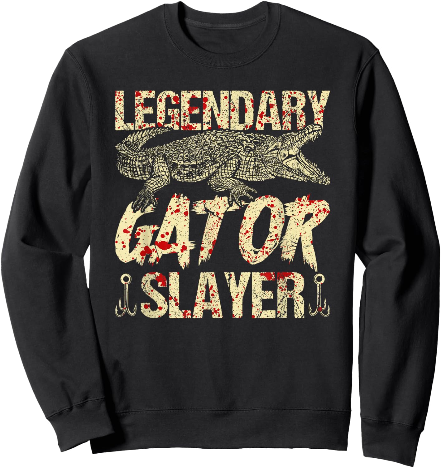 Alligator Hunter Legendary Gator Slayer Bloody Gator Hunting Sweatshirt - Sweatshirt | Black