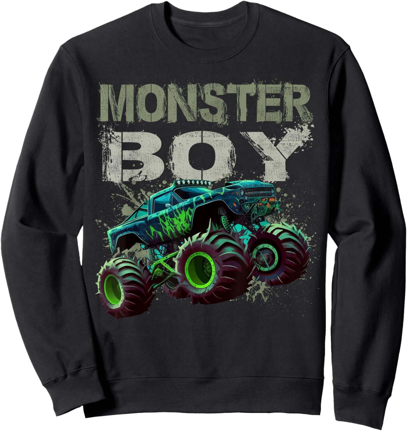 Monster Truck Boy Family Matching Monster Truck Lovers Sweatshirt - Sweatshirt | Black