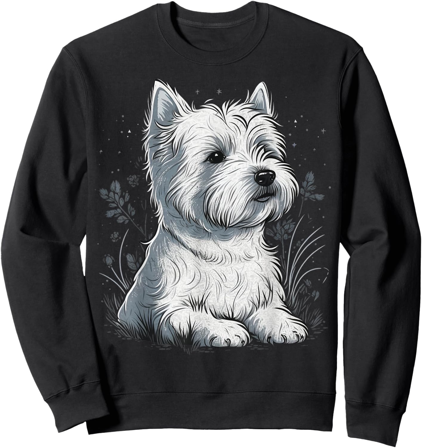 Cute Westie Dog on West Highland White Terrier Lover Sweatshirt - Sweatshirt | Black