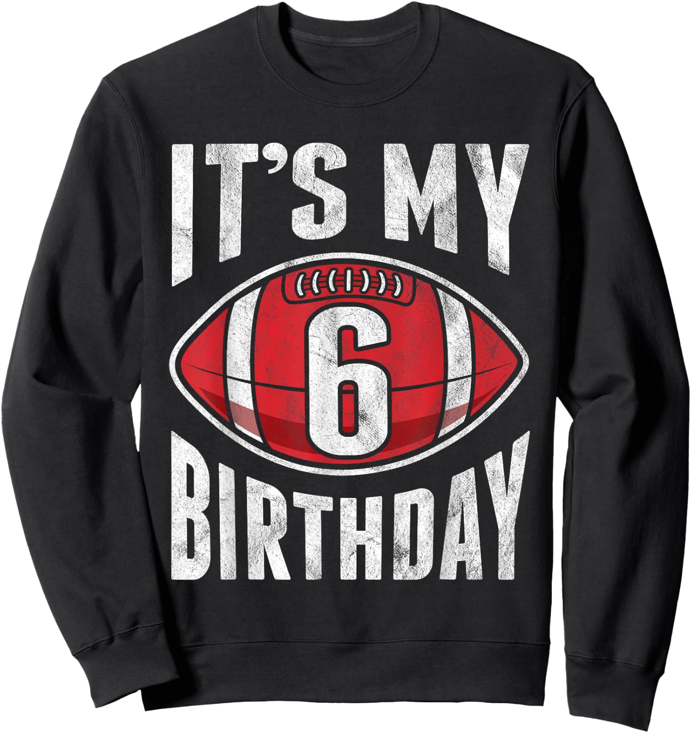 6 Years Old American Football 6th Birthday Boy Retro Style Sweatshirt - Sweatshirt | Black