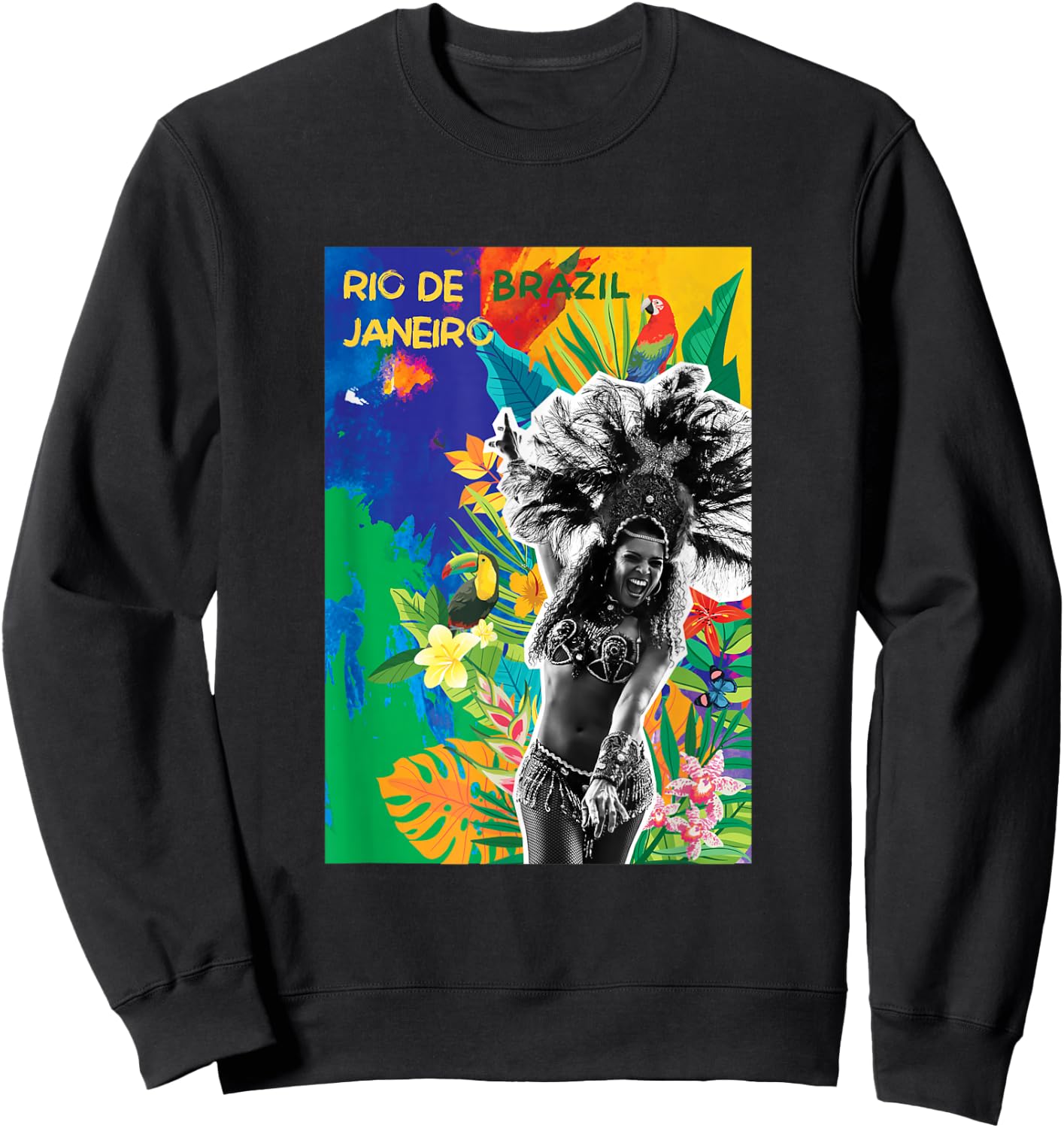 Samba Dancer Brazil Carnival Rio De Janeiro Colorful Sweatshirt - Sweatshirt | Black