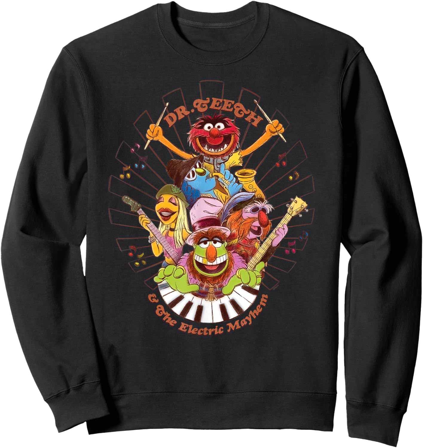 Disney The Muppets Dr Teeth & Electric Mayhem Keyboard Band Sweatshirt - Sweatshirt | Black