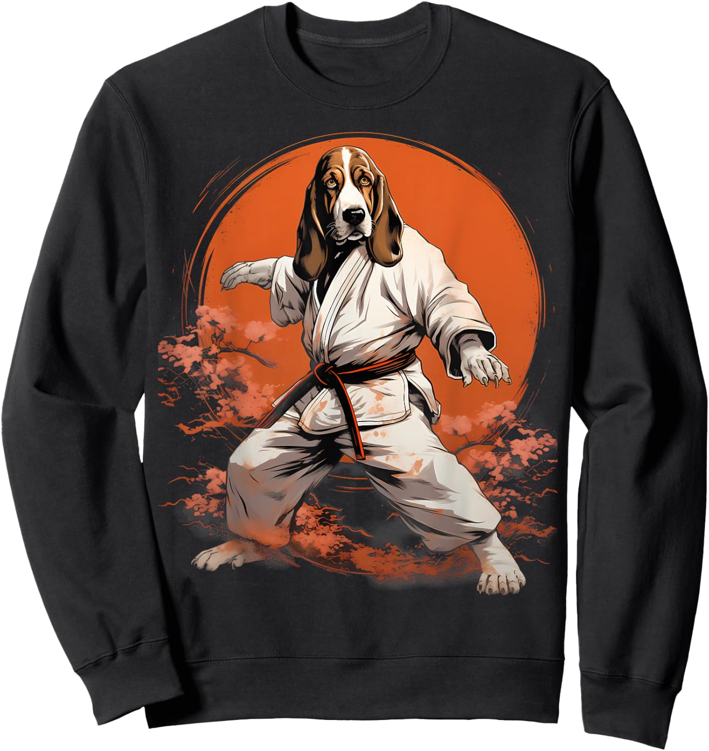 MMA Basset Hound Dog Karate Sweatshirt - Sweatshirt | Black