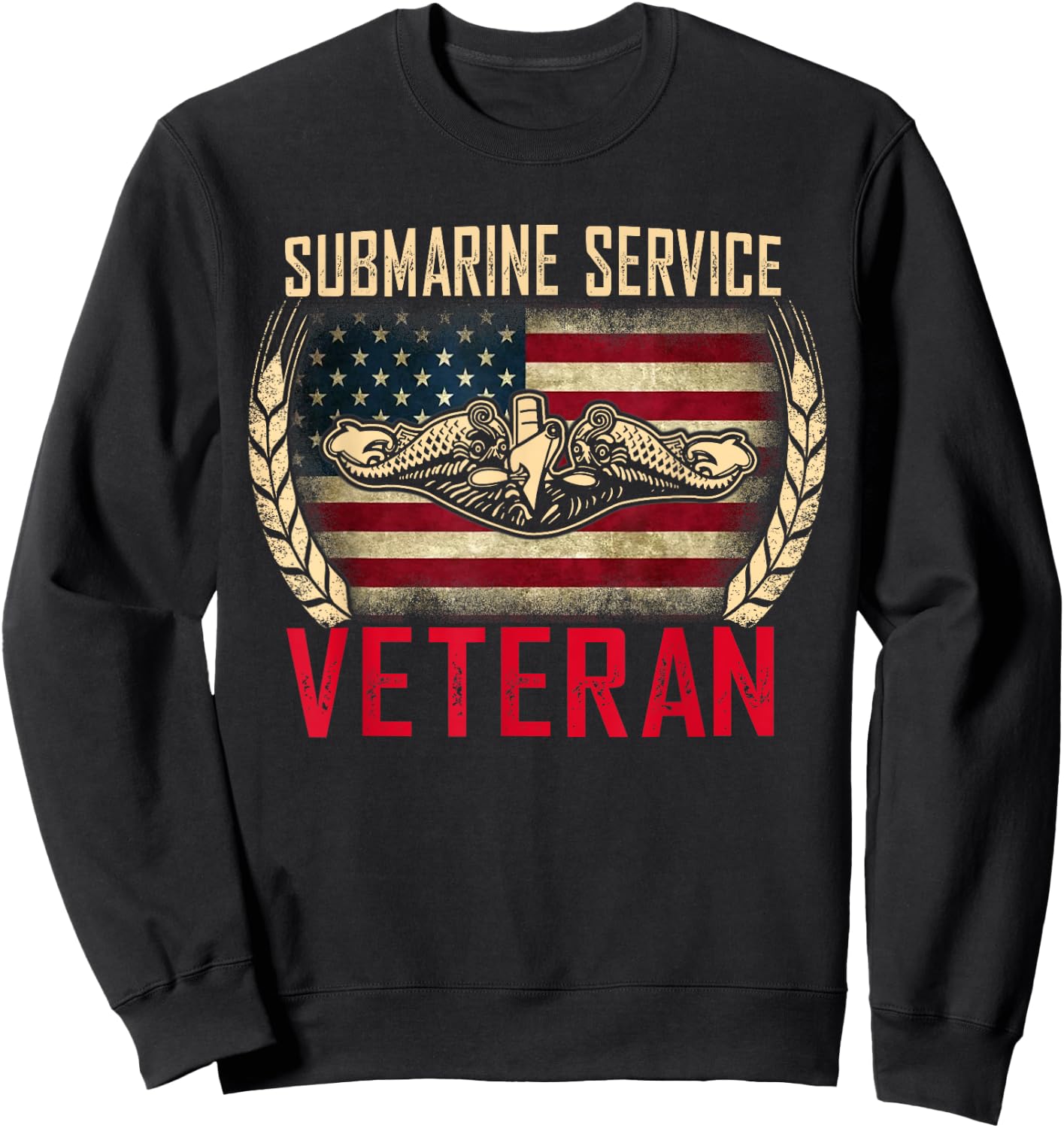 U.S Military Submarines Service Veteran Patriotic Men Sweatshirt - Sweatshirt | Black