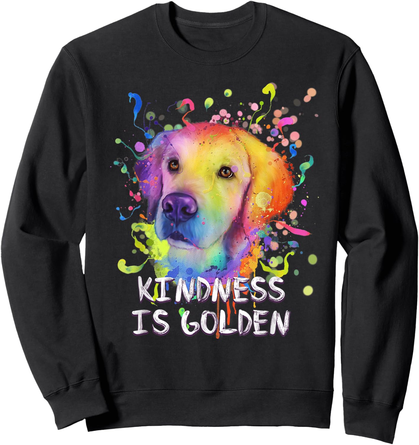 Kindness Is Golden Rescue Dog Golden Retriever Adopt Women Sweatshirt - Sweatshirt | Black