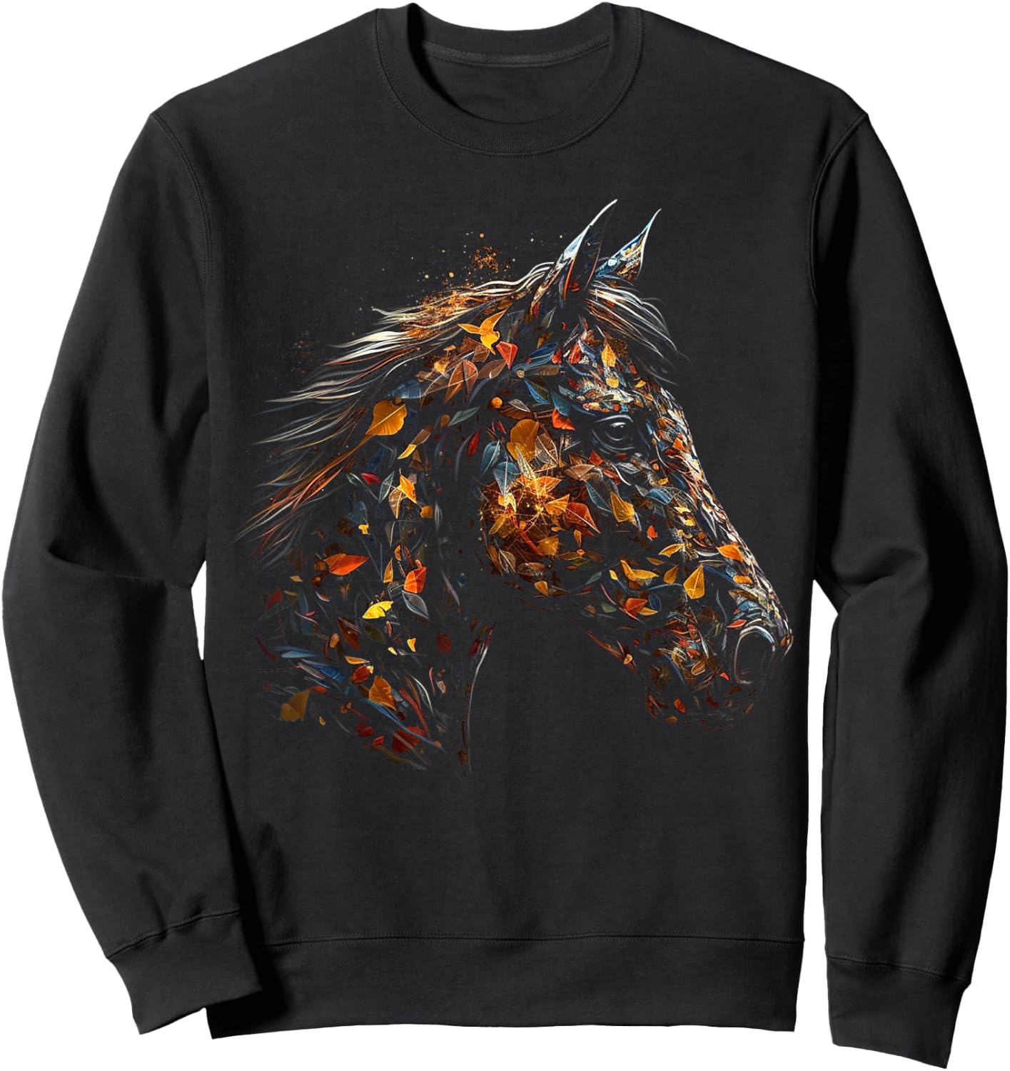 Horse Animal Riding Horse Motif – Art Horse Sweatshirt - Sweatshirt | Black