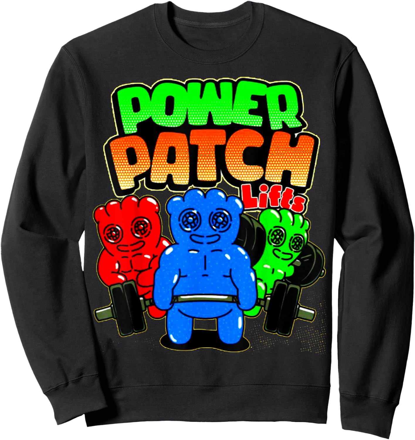 Funny Power Patch Lifts Weightlifting Bodybuilding Workout Sweatshirt - Sweatshirt | Black