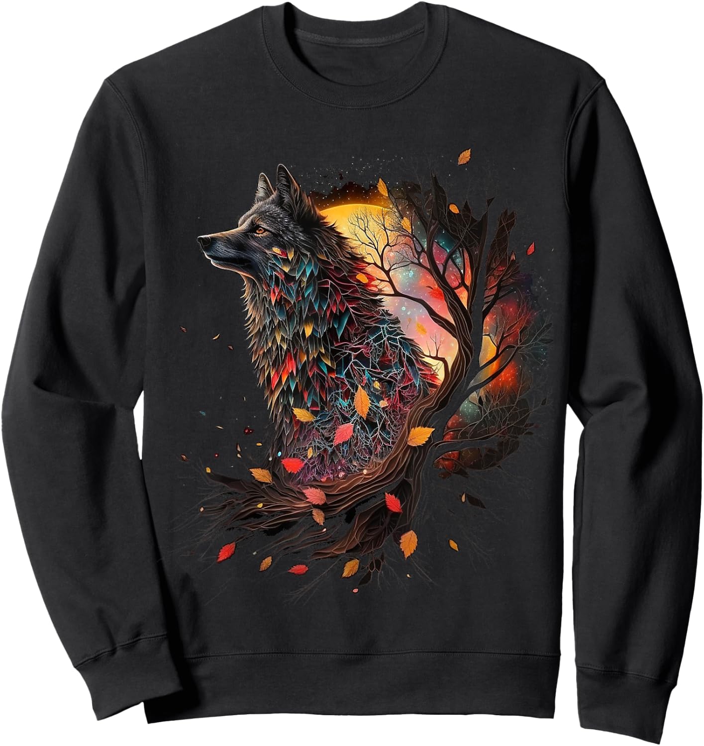 Wolf animal lovers, animal wolf Sweatshirt - Sweatshirt | Black