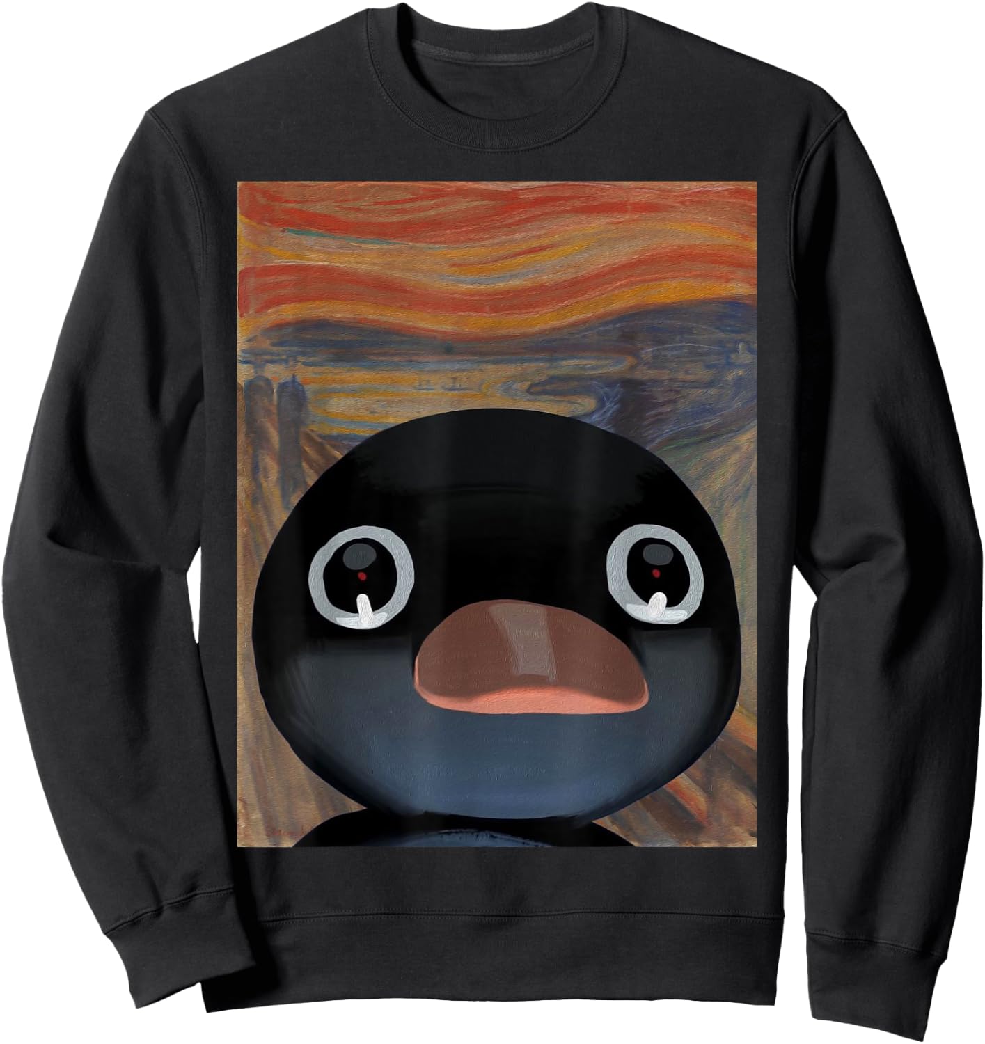 Penguin noot Scream Funny Penguin Meme Sweatshirt - Sweatshirt | Black