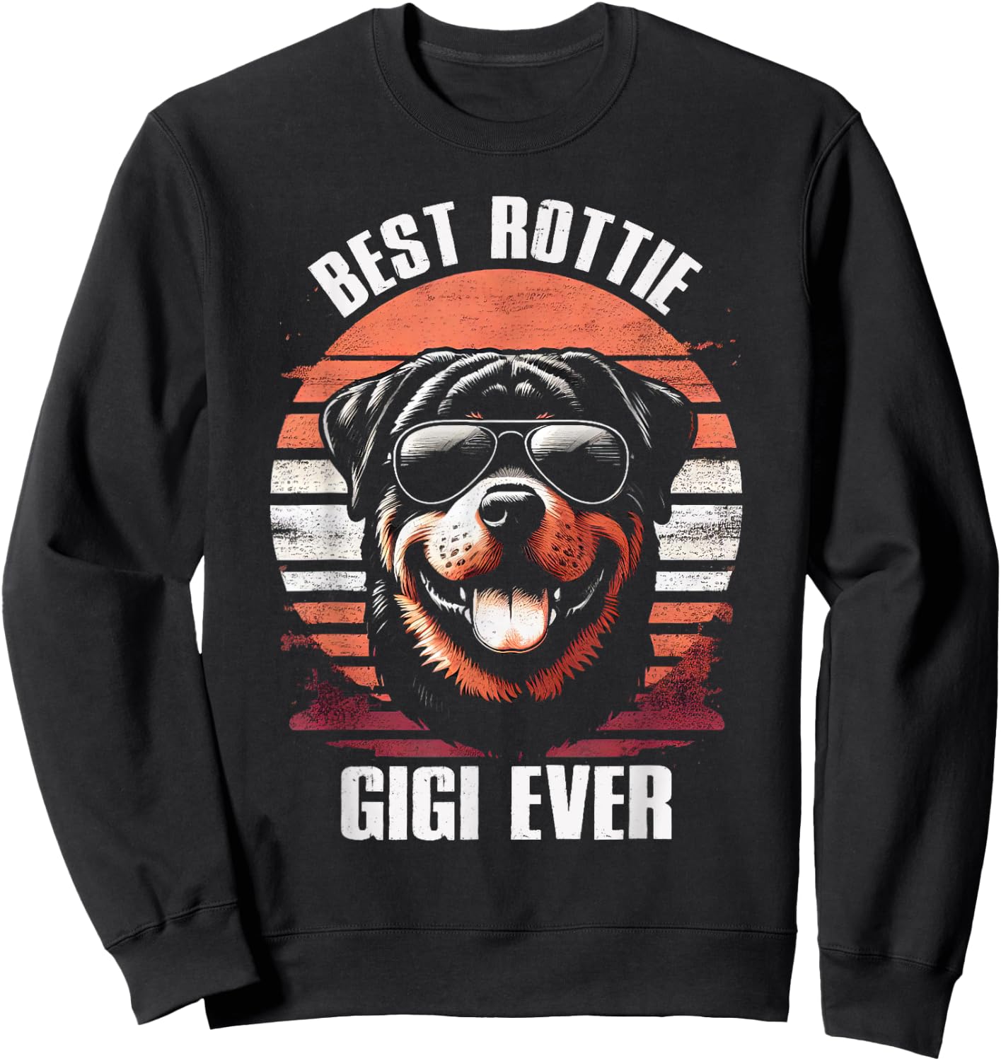 Best Rottie Gigi Ever Rottweiler Dog Grandma Vintage Sweatshirt - Sweatshirt | Black