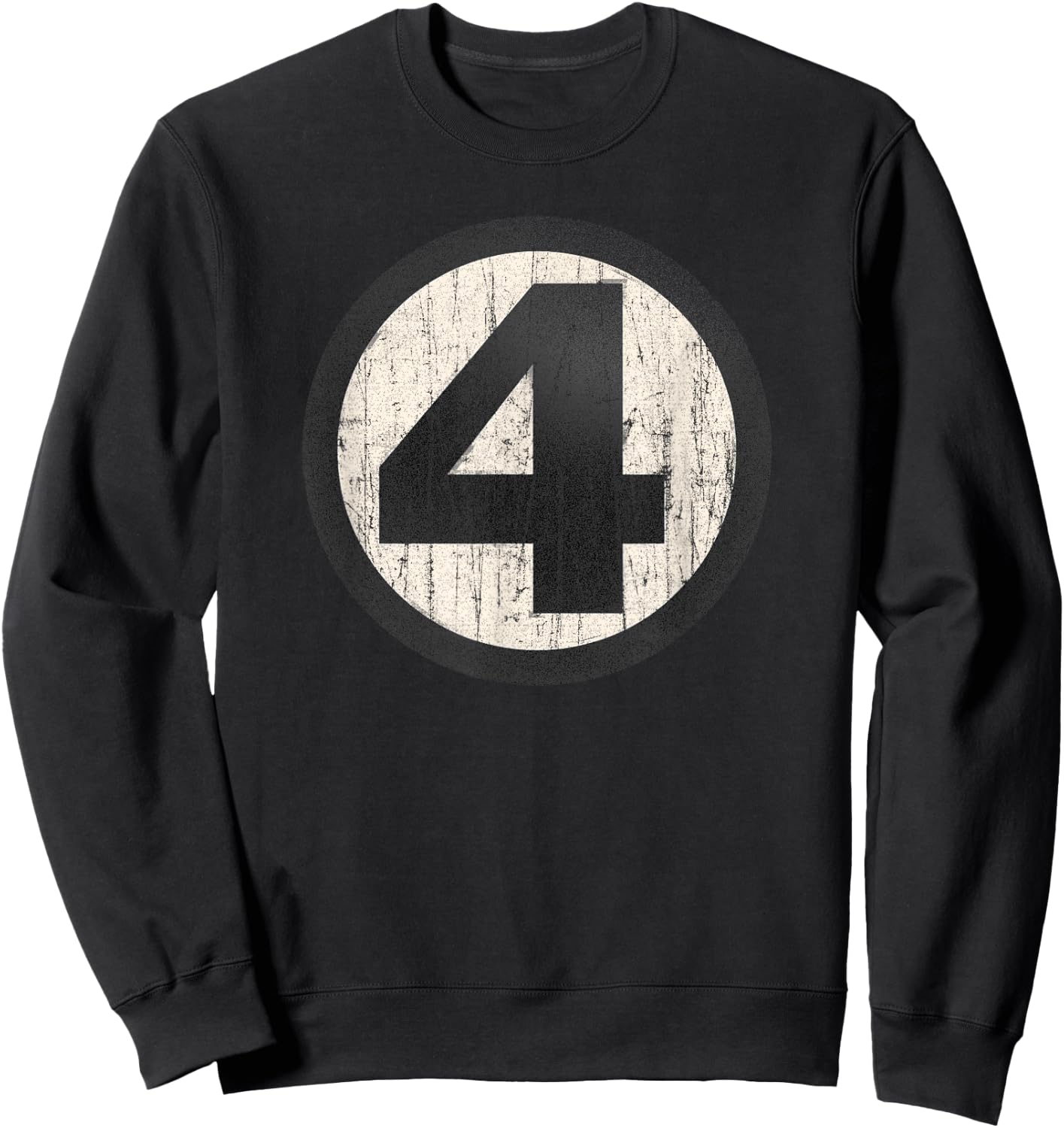 Marvel Fantastic Four Official Distressed Logo Sweatshirt - Sweatshirt | Black
