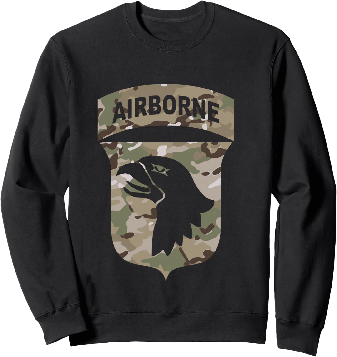 Camo 101st Airborne Division - OCP ACU Multicam Camouflage Sweatshirt - Sweatshirt | Black