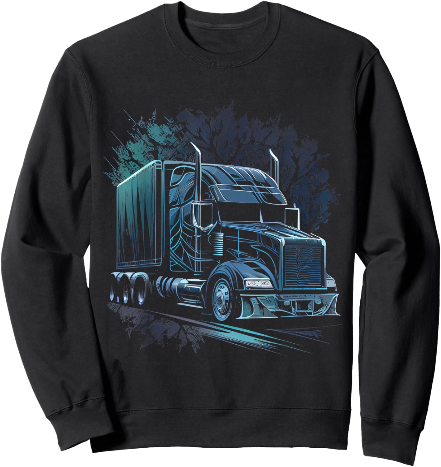 Truck Driver 18 Wheel Trucker Sweatshirt - Sweatshirt | Black
