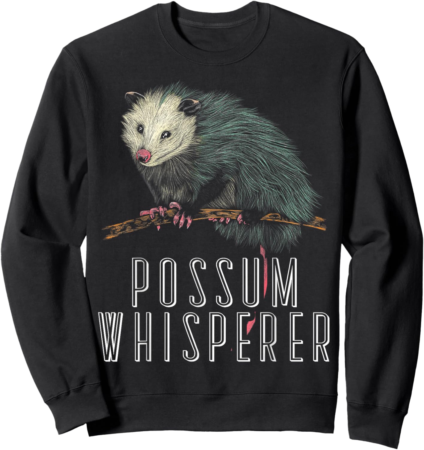 Possum Whisperer Street Cat Opossum Lover Sweatshirt - Sweatshirt | Black