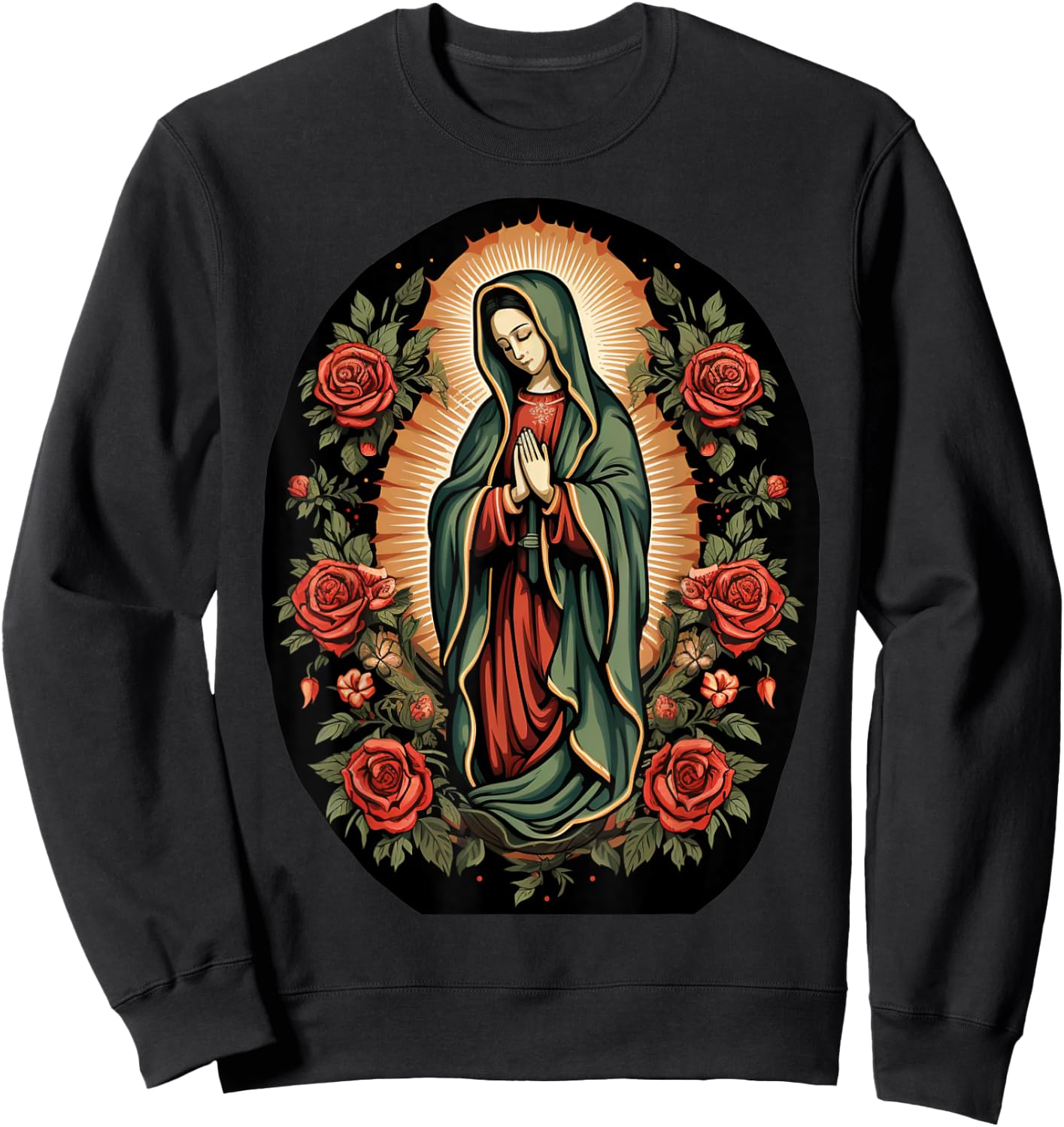 Our Lady of Guadalupe Sant Mary For Christians, Catholics Sweatshirt - Sweatshirt | Black