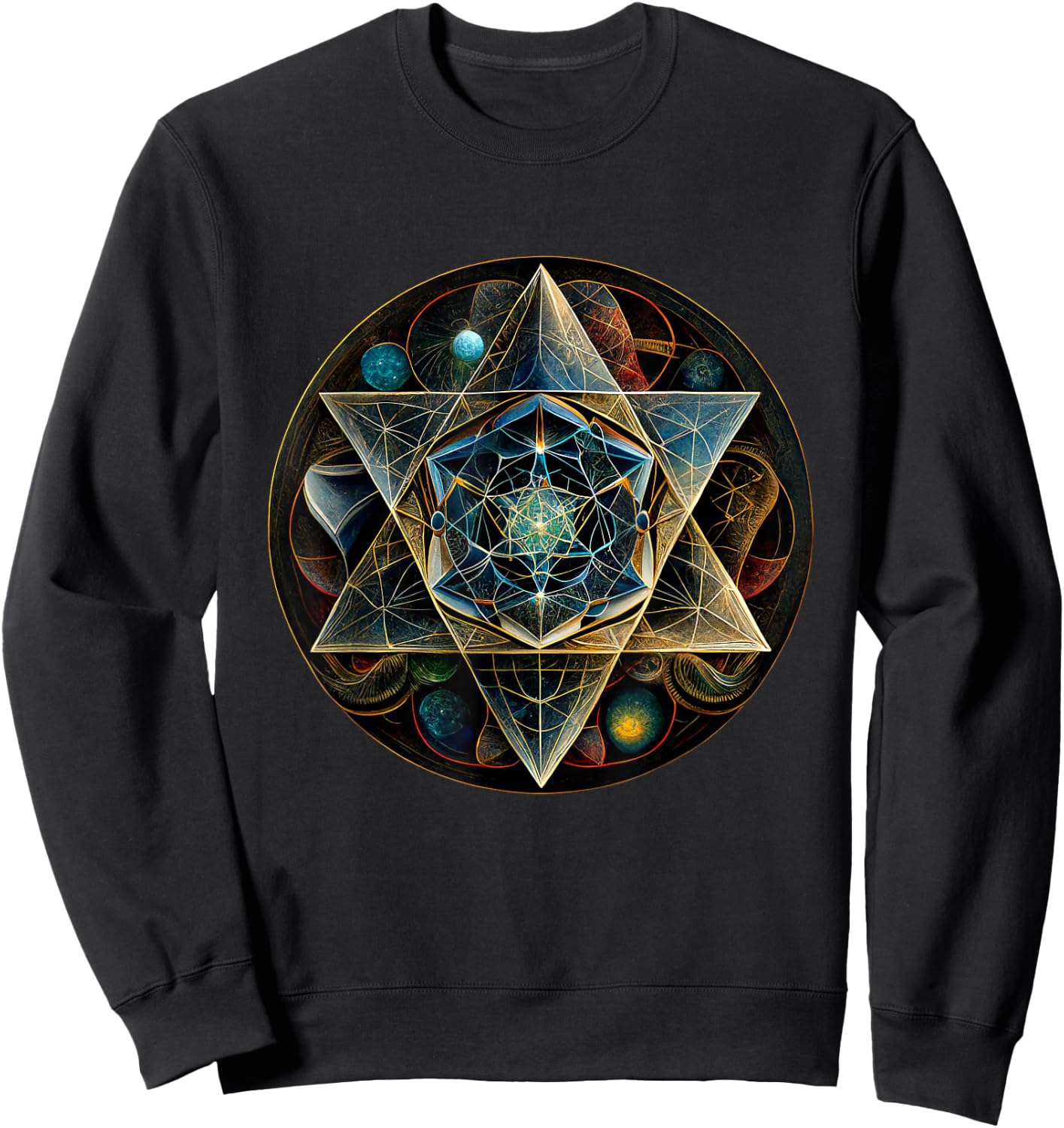 Star Tetrahedron Merkaba Sweatshirt - Sweatshirt | Black