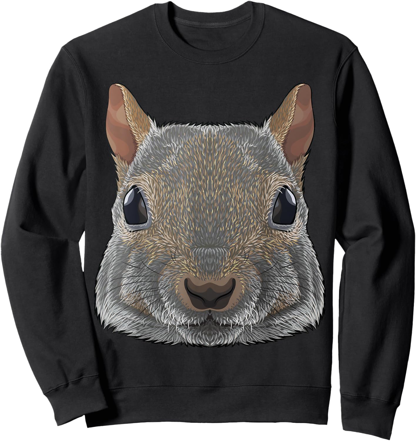 Squirrel Face American Grey Squirrel Animal Sweatshirt - Sweatshirt | Black