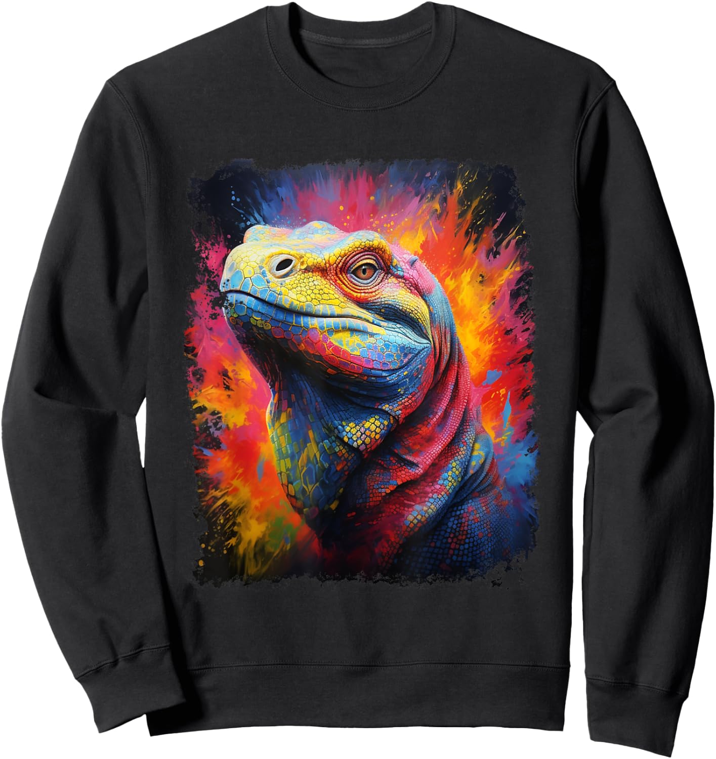 Pop Art Komodo Dragon Sweatshirt - Sweatshirt | Black