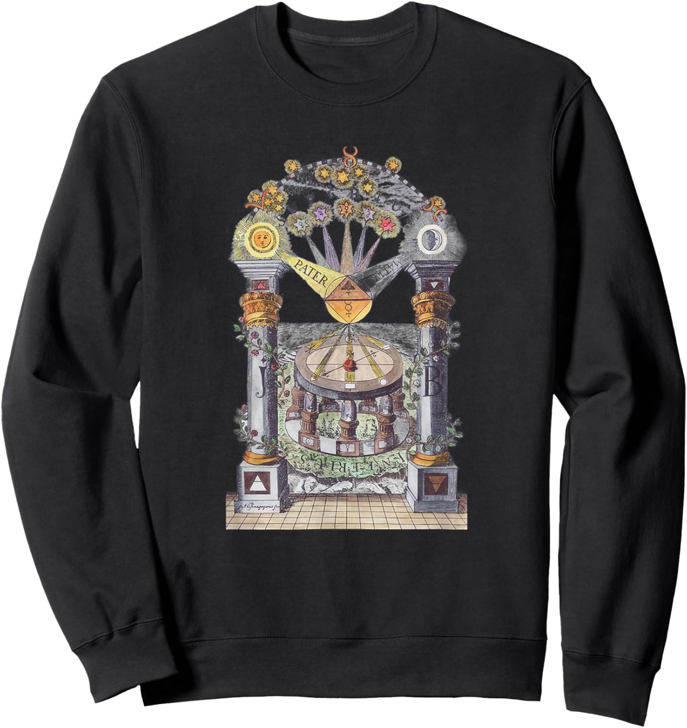 Masonic columns of Jachin and Boas Sweatshirt - Sweatshirt | Black