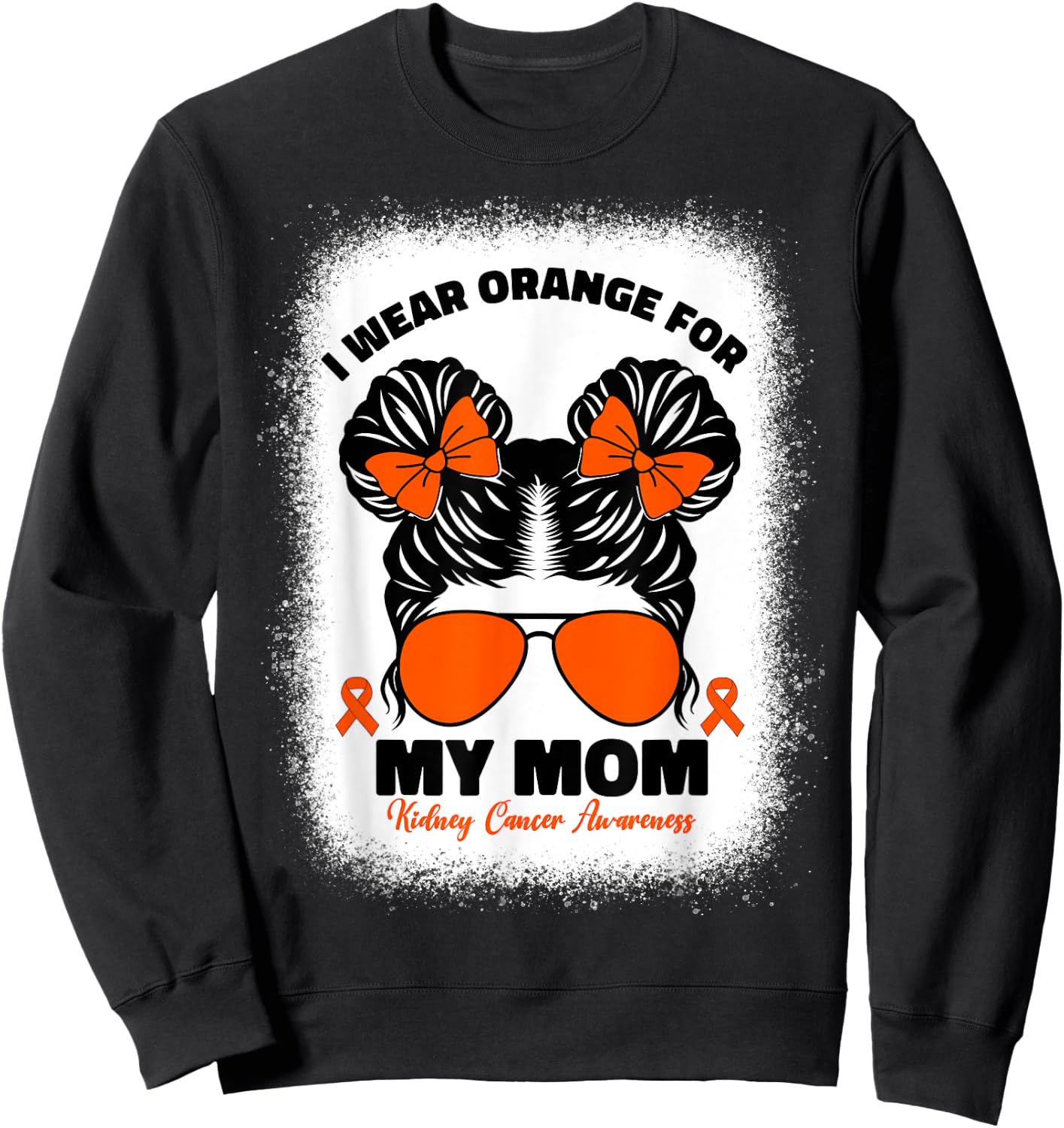 I Wear Orange For My Mom Kidney Cancer Awareness For Kids Sweatshirt - Sweatshirt | Black