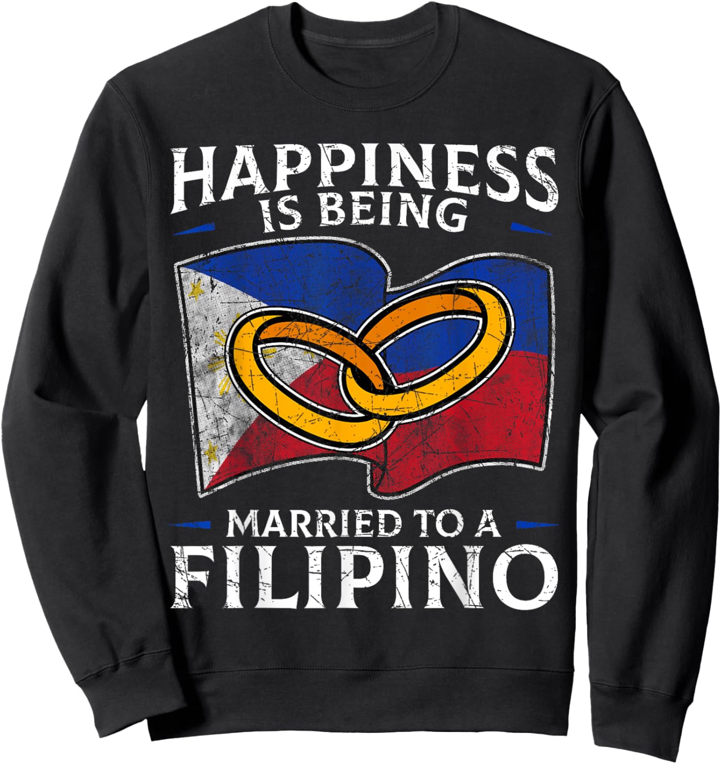 Philippine Marriage Filipino Heritage Culture Wedded Married Sweatshirt - Sweatshirt | Black