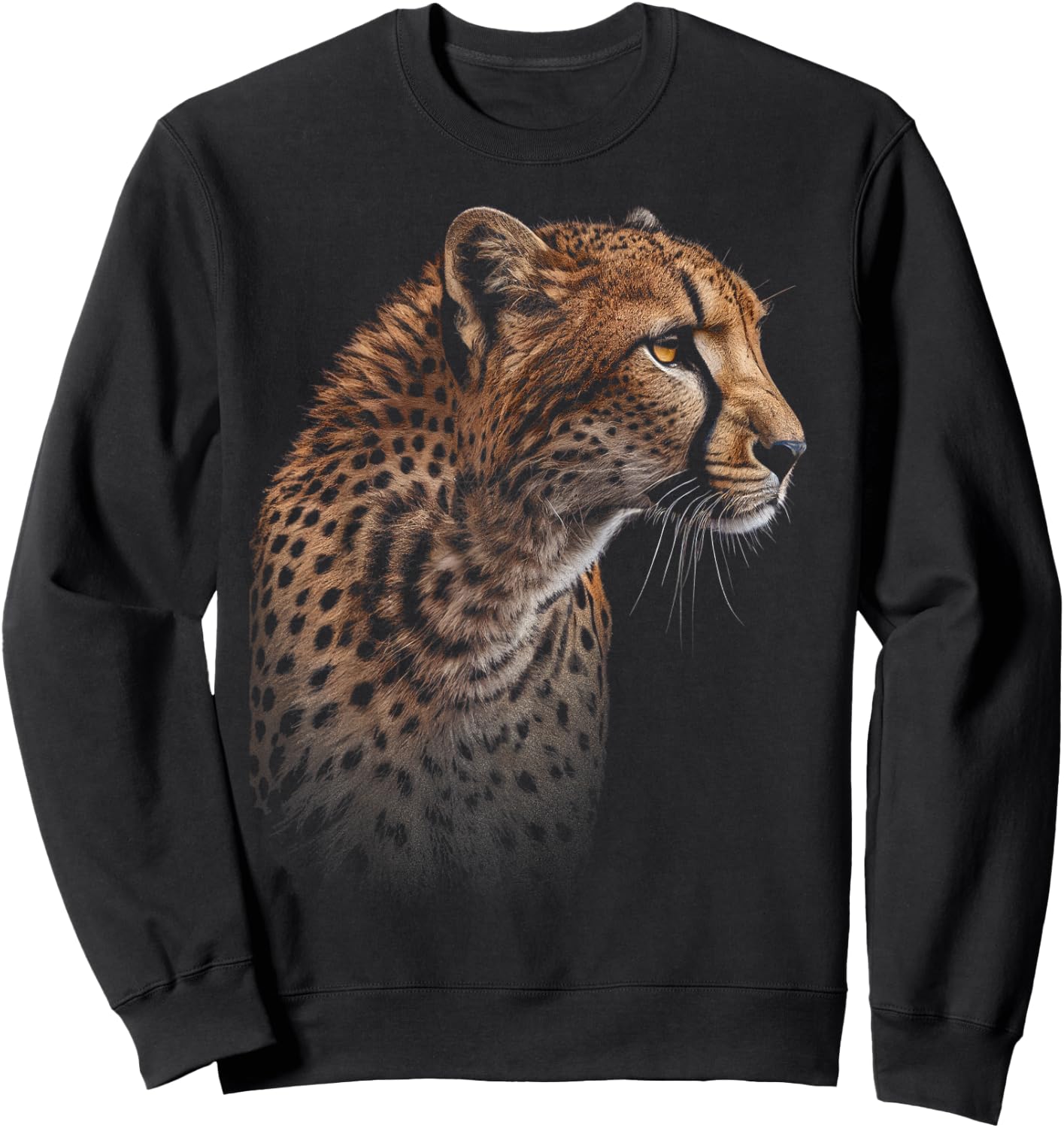 Leopard Cheetah Tiger Leopard Face Lion Cat Sweatshirt - Sweatshirt | Black