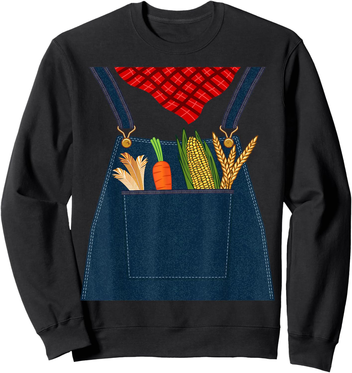 Easy Halloween Outfit Women Kids Farmer Costume Sweatshirt - Sweatshirt | Black