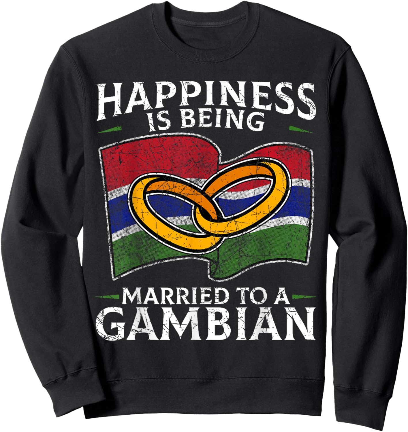 Gambian Marriage The Gambia Married Heritage Culture Flag Sweatshirt - Sweatshirt | Black