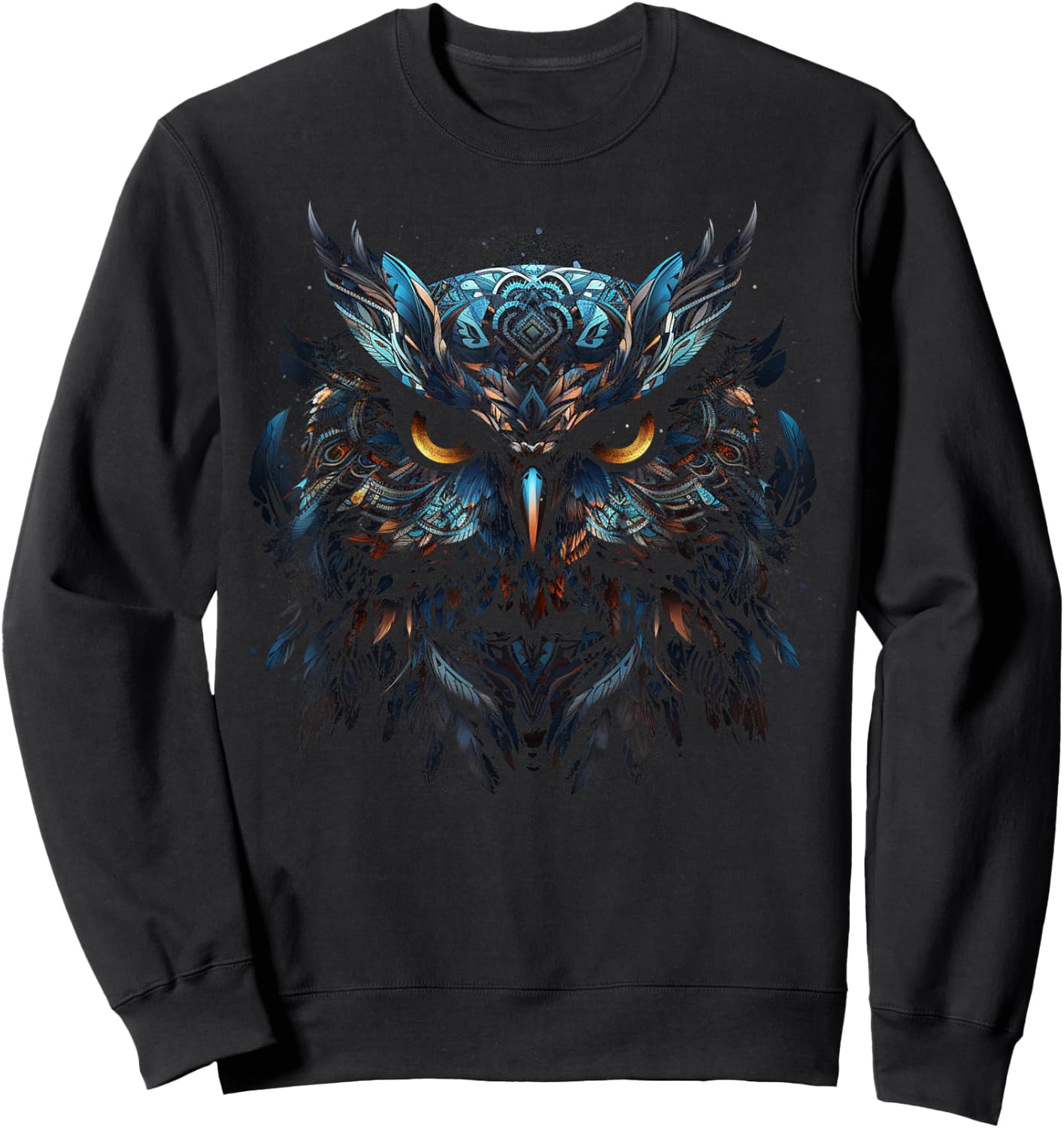 Owl Artwork - Animal Bird Art Owl Sweatshirt - Sweatshirt | Black