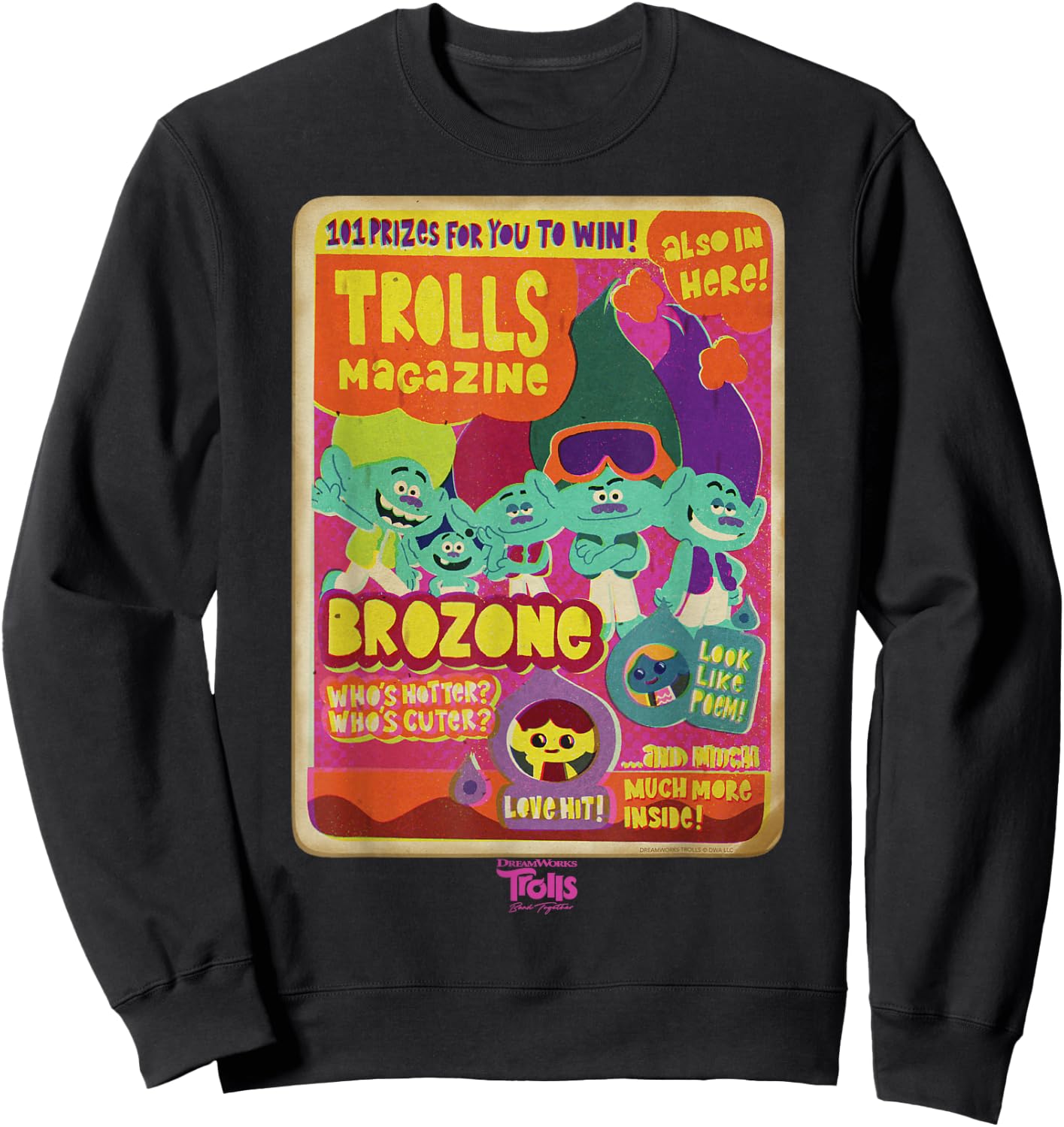 DreamWorks Trolls Band Together Brozone Magazine Cover Sweatshirt - Sweatshirt | Black
