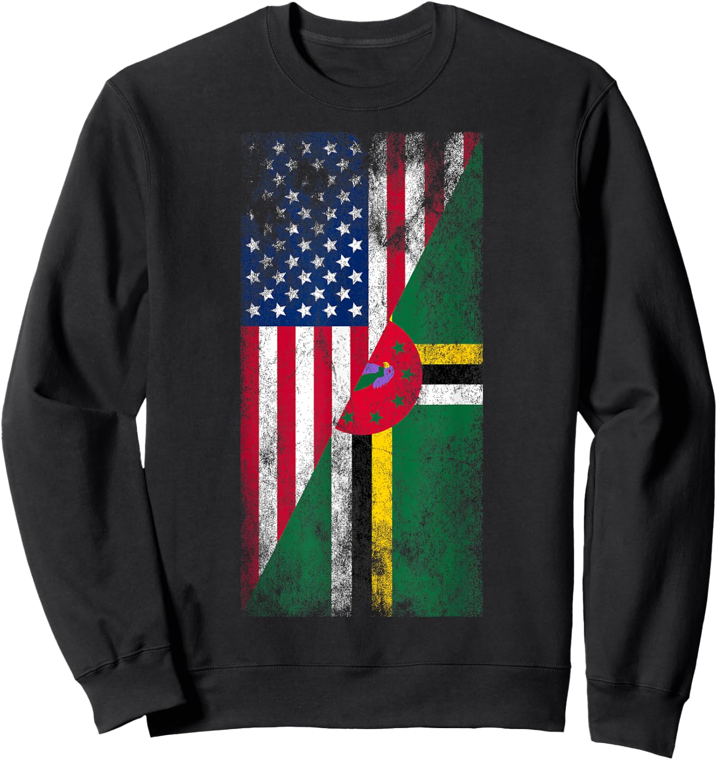 USA & Dominica Flags - United States of America, Dominican Sweatshirt - Sweatshirt | Black